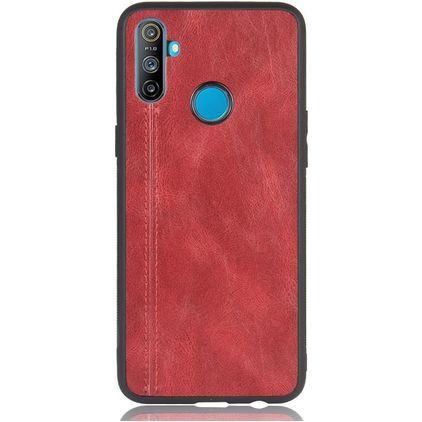 Mobigear Stitch Realme C3 Hülle Backcover - Rot