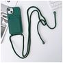 Mobigear Lanyard Card iPhone 15 Plus Silikon Handykette mit Kartenhalter - Grün
