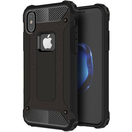 Mobigear Outdoor iPhone XS Hülle Hardcase Backcover Stoßfest - Schwarz