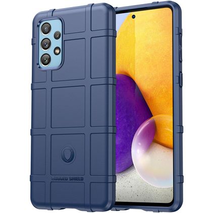 Mobigear Rugged Shield Samsung Galaxy A73 Hülle Flexibles TPU Backcover Stoßfest - Blau