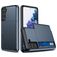 Mobigear Card Samsung Galaxy S21 Hülle Hardcase Backcover Stoßfest mit Kartenhalter - Blau