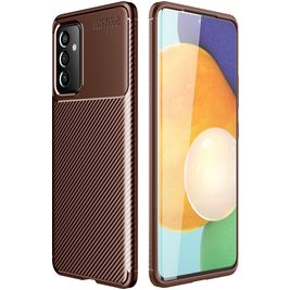 Mobigear Racing Samsung Galaxy A82 5G Hülle Flexibles TPU Backcover - Braun