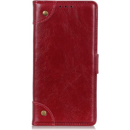 Mobigear Ranch Samsung Galaxy A21 Hülle Klapphülle Geldbörse - Weinrot