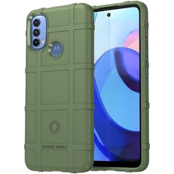 Mobigear Rugged Shield Motorola Moto E30 Hülle Flexibles TPU Backcover Stoßfest - Grün