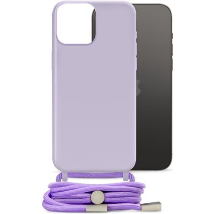 Mobilize Lanyard Gelly iPhone 14 Pro Max Flexibles TPU Handykette - Pastel Purple