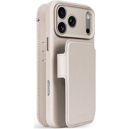 Decoded Detachable Wallet iPhone 18 Pro MagSafe Hülle Echtes Leder Abnehmbare 2in1 Klapphülle Geldbörse - Taupe