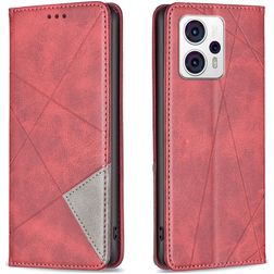 Mobigear Rhombus Slim Motorola Moto G53 5G Hülle Klapphülle - Rot