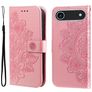 Mobigear Flowers iPhone Air Hülle Klapphülle Geldbörse - Roségold