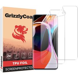 GrizzlyCoat Xiaomi Mi 10 Hydrogel-TPU Displayschutz - Hüllenfreundlich + Montagerahmen (2er Pack)