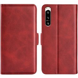 Mobigear Slim Magnet Sony Xperia 5 IV Hülle Klapphülle Geldbörse - Rot
