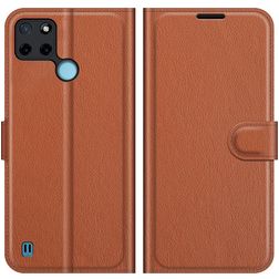 Mobigear Classic Realme C25Y Hülle Klapphülle Geldbörse - Braun
