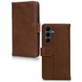 Mobilize Wallet Samsung Galaxy S25 FE Hülle Echtes Leder Klapphülle Geldbörse - Braun