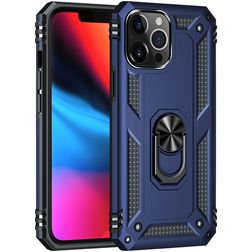Mobigear Armor Ring iPhone 13 Pro Max Hülle Hardcase Backcover Stoßfest mit Ringhalter - Blau