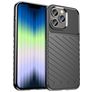 Mobigear Groove iPhone 14 Pro Max Hülle Flexibles TPU Backcover - Schwarz