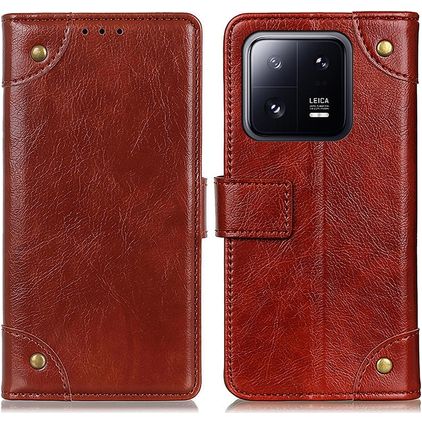 Mobigear Ranch Xiaomi 13 Hülle Klapphülle Geldbörse - Braun