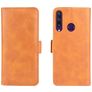 Mobigear Slim Magnet Huawei Y6p Hülle Klapphülle Geldbörse - Cognac