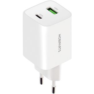 Mobiparts GaN Dual USB / USB-C Ladegerät Power Delivery 45W - Weiß