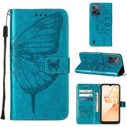 Mobigear Butterfly Realme C31 Klapphülle Portemonnaie - Blau