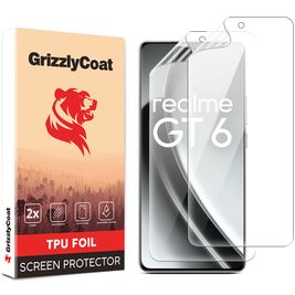 GrizzlyCoat Realme GT 6 Hydrogel TPU Displayschutz - Hüllenfreundlich (2er Pack)
