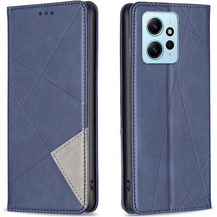 Mobigear Rhombus Slim Xiaomi Redmi Note 12 Hülle Klapphülle - Blau