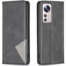 Mobigear Rhombus slim Xiaomi 12 Lite Hülle Klapphülle - Schwarz