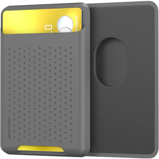 Mobigear Pocket Silikon Kartenetui - 2 Karten - MagSafe Kompatibel - Grau