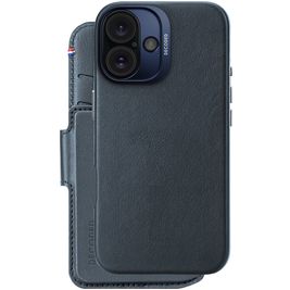 Decoded Detachable Wallet iPhone 16 MagSafe Hülle Echtes Leder Abnehmbare 2in1 Klapphülle Geldbörse - Marineblau
