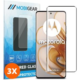 Mobigear Premium Motorola Edge 50 Panzerglas Gehärtetes Glas Displayschutz - Hüllenfreundlich (3er Pack)