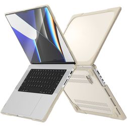 Mobigear Shockproof MacBook Pro 14 Zoll (2021-2026) Hardcase Hülle MacBook Case - Taupe - Model A2442 / A2779 / A2918 / A2992 / A3401 / A3112 / A3434 / A3427 / A3426
