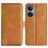 Mobigear Slim Magnet HONOR X7 Hülle Klapphülle Geldbörse - Cognac