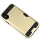 Mobigear Brushed Card iPhone XS Max Hülle Hardcase Backcover Stoßfest mit Kartenhalter - Gold