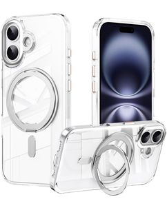 Mobigear Frosted Mag iPhone 17 MagSafe Hülle Hardcase Backcover mit Ständer - Silber