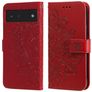 Mobigear Flowers Google Pixel 6 Klapphülle Portemonnaie - Rot