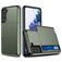 Mobigear Card Samsung Galaxy S21 Hülle Hardcase Backcover Stoßfest mit Kartenhalter - Armeegrün