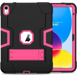 Mobigear ShieldStand iPad 11 (2025) Hülle Kunststoff,Silikon Backcover + Ständer - Schwarz / Pink