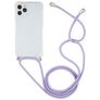 Mobigear Lanyard iPhone 12 Pro Max Flexibles TPU Handykette - Transparent / Blau / Lila