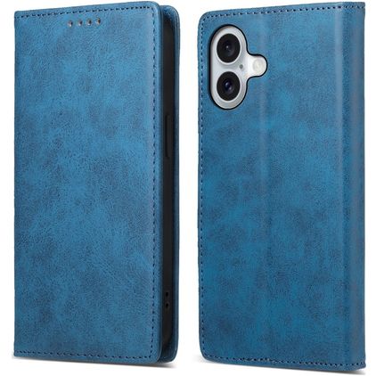 Mobigear Wallet iPhone 16 Hülle Klapphülle Geldbörse - Blau