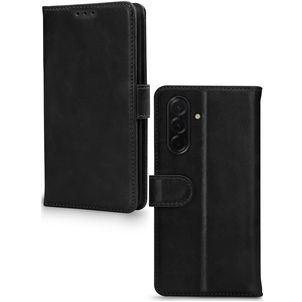 Mobilize Wallet Samsung Galaxy A57 Hülle Echtes Leder Klapphülle Geldbörse - Schwarz
