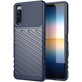 Mobigear Groove Sony Xperia 10 III Hülle Flexibles TPU Backcover - Blau