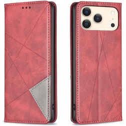 Mobigear Rhombus Slim iPhone 17 Pro Max Hülle Klapphülle - Rot