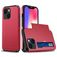 Mobigear Card iPhone 15 Hülle Hardcase Backcover Stoßfest mit Kartenhalter - Rot