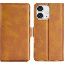 Mobigear Slim Magnet iPhone 16 Pro Max Hülle Klapphülle Geldbörse - Cognac
