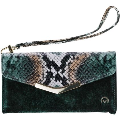 Mobilize Gelly Velvet iPhone 12 Hülle Abnehmbare 2in1 Clutch - Green Snake