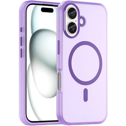 Mobigear Shockproof iPhone 16 Plus MagSafe Hülle Flexibles TPU Backcover - Lila