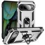 Mobigear Armor Ring Google Pixel 9 Hülle Hardcase Backcover Stoßfest mit Ringhalter - Silber