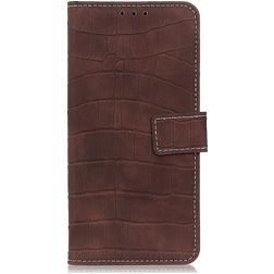 Mobigear Croco Xiaomi Redmi Note 10 Pro Hülle Klapphülle Geldbörse - Braun
