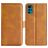 Mobigear Slim Magnet Motorola Moto G22 Hülle Klapphülle Geldbörse - Cognac