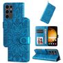 Mobigear Sunflower Samsung Galaxy S24 Ultra Hülle Klapphülle Geldbörse - Blau