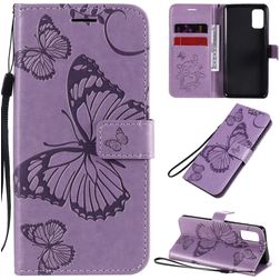 Mobigear Butterfly Samsung Galaxy A41 Klapphülle Portemonnaie - Lila