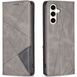 Mobigear Rhombus Slim Samsung Galaxy S23 FE Hülle Klapphülle - Grau